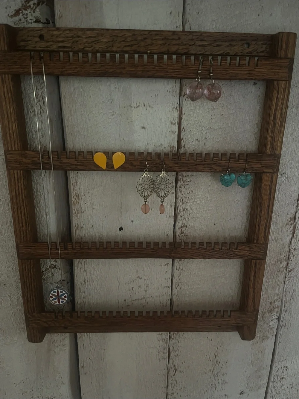 Rustic Vintage Wall Mount Jewelry Organizer - Picture 5 of 6